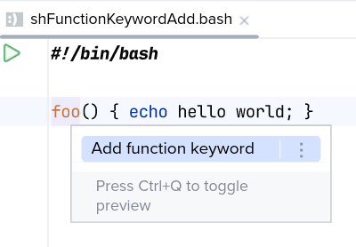 Перед 'Add function keyword'