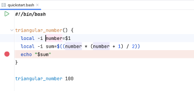 Adding a breakpoint to the shell script