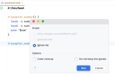 Reformatting a Bash file