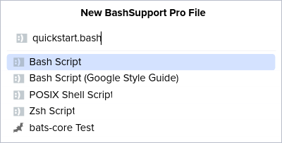 Popup to choose the type of your new script
