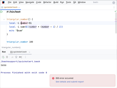 Output after executing the script